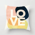 Nordic Pink Yellow Geometry Cushion Cover Abstract Art Pillowcase - Axyaa