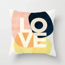 Nordic Pink Yellow Geometry Cushion Cover Abstract Art Pillowcase - Axyaa