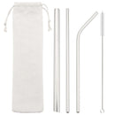 Axyaa Stainless Steel Sharp Metal Drinking Straw Set with Cleaner Brush