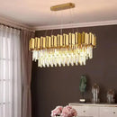 Axyaa Modern Gold LED Crystal Chandelier for Living & Dining Room