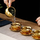 Axya Luxury 24k Gold Tea Set: Bone Teapot & Teacup Set
