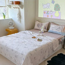 Axyaa Cartoon Ice Silk Summer Blanket: Double-Sided Cool Feeling Lightweight Duvet