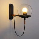 Axyaa Vintage Industrial Wall Sconce with Frosted Glass Globe