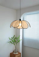 Axyaa Flower Petal Pendant Light: Handwoven Boho Modern Ceiling Lamp for Kitchen Bedroom