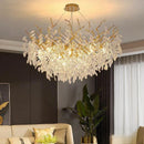 Axyaa Modern Crystal Ceiling Chandelier LED Pendant Lamp for Home Decor
