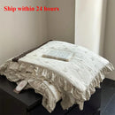 Axyaa Knitted Cotton Floral Print Lace Summer Quilt • Air Conditioner Cool Quilt