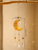Axyaa Crystal Sun Catcher Prism Ball Moon Rainbow Wind Chimes Home Garden Decoration
