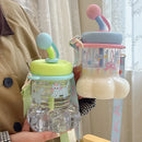 Axyaa Cat Claws Straw Water Bottle - Large Capacity Portable Sippy Cup