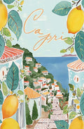 Axyaa Lemon Santorini Travel Canvas Print Fruit Wall Art for Modern Home Decor