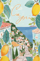 Axyaa Lemon Santorini Travel Canvas Print Fruit Wall Art for Modern Home Decor