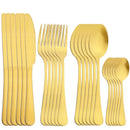 Axyaa Rainbow Stainless Steel Cutlery Set - 24 Piece Dinnerware Flatware Kit