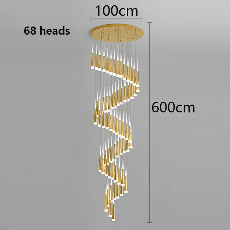 Axyaa Staircase Chandeliers Pendant Light Lamps Modern Home Decor LED Lights