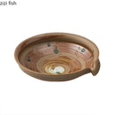Axyaa Ceramic Shaped Plate Set for Dipping, Fruit Salad, Sashimi, and Soup Plates