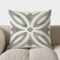 Axyaa Gray Geometric Pattern Throw Pillow Cover for Sofa, Bedroom, Car