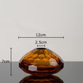 Axyaa Hexagonal Texture Glass Vase - Round Floral Vase for Desk Decoration and Flower Arrangement