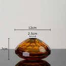 Axyaa Hexagonal Texture Glass Vase - Round Floral Vase for Desk Decoration and Flower Arrangement