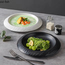 Axyaa Ceramic Pasta Soup Salad Dessert Plates Set for Molecular Cuisine Kitchen