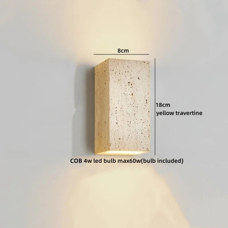 Axyaa Yellow Travertine LED Wall Lamp Nordic Modern Stair Home Lighting