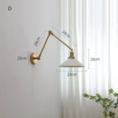 Axyaa Copper Swing Arm LED Wall Sconce Up And Down Ceramic Lampshade