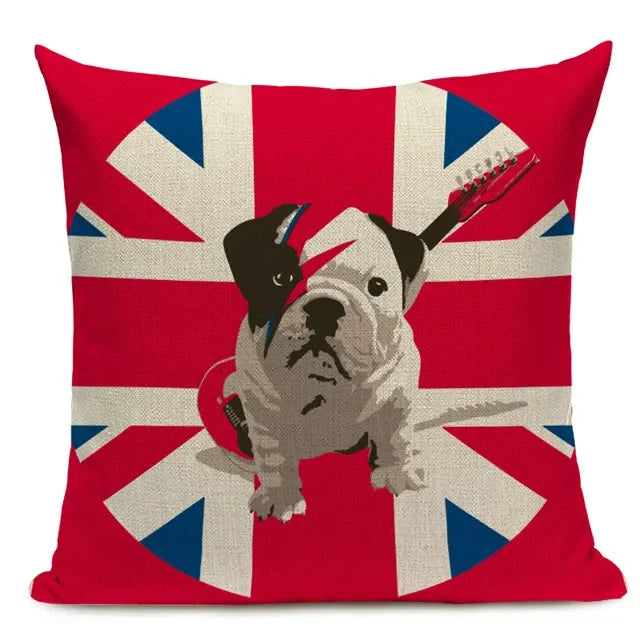 Axyaa Union Jack American Flag Throw Pillow Cases 45x45cm Square Top King Size