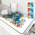 Axyaa Skull Desk Drying Mat: Heat Resistant Non-slip Kitchen Counter Pad