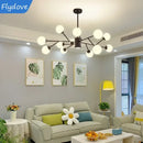 Axyaa Nordic Modern LED Chandelier Luxury Pendent Lamp for Living Room Bedroom