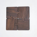 Axyaa Wood Jigsaw Coaster Set for Table Protection and Restaurant Decor