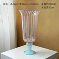 Axyaa Striped Glass Vase for Elegant Living Room Flower Arrangements