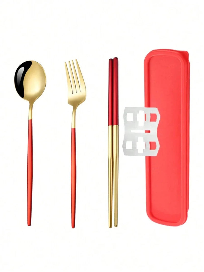 Axyaa Stainless Steel Cutlery Set with Storage Box - 3 Pieces