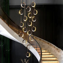 Axyaa Crystal Chandelier Stair Pendant Living Room Lighting Modern Interior Pendant Lights