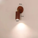 Axyaa Wood Spotlight LED Wall Lamp Retro Rotatable Bedroom Aisle Light
