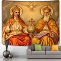 Axyaa Virgin Mary Tapestry: Medieval Retro Style Boho Wall Hanging for Home Decor