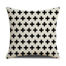 Axyaa Geometric Cotton Linen Cushion Cover - Decorative Sofa Throw Pillow Cover
