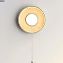 Axyaa Yellow Travertine Stone LED Wall Lamp with Pull Chain Switch