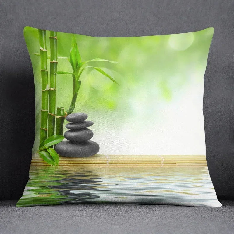 Axyaa Bamboo Forest Pillow Cover Series for Home Office Bedroom Sofa Car