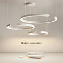 Axyaa Modern Semicircular LED Chandelier for Dining Living Bedroom in Black White