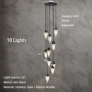 Axyaa Marble LED Chandelier: High-End Luxury Lighting for Home Decor & Living Spaces