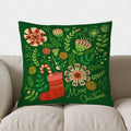 Axyaa Floral Holly Berries Throw Pillow Cover for Sofa, Bedroom, Car