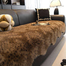 Axyaa Plush Imitation Mink Fur Sofa Cover - Non-Slip Solid Color - Thicken Warm Couch Towel