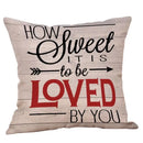 Axyaa Sweet Love Linen Cushion Cover 45x45cm Throw Pillow Case