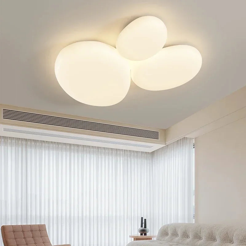 Axyaa Nordic LED Cream Ceiling Lamp for Modern Spaces