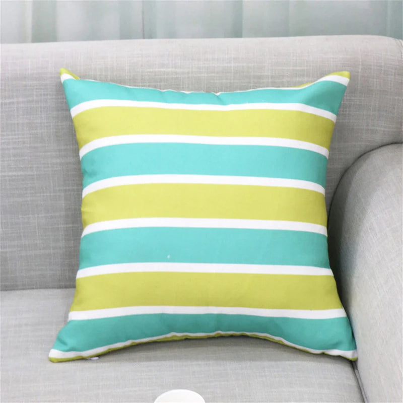 Axyaa Geometric Pattern Blue & White Pillow Case Home Decor Case
