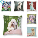 Pink Convertible Pillowcase White Poodle Sofa Cushion Cover Axyaa Home Decor