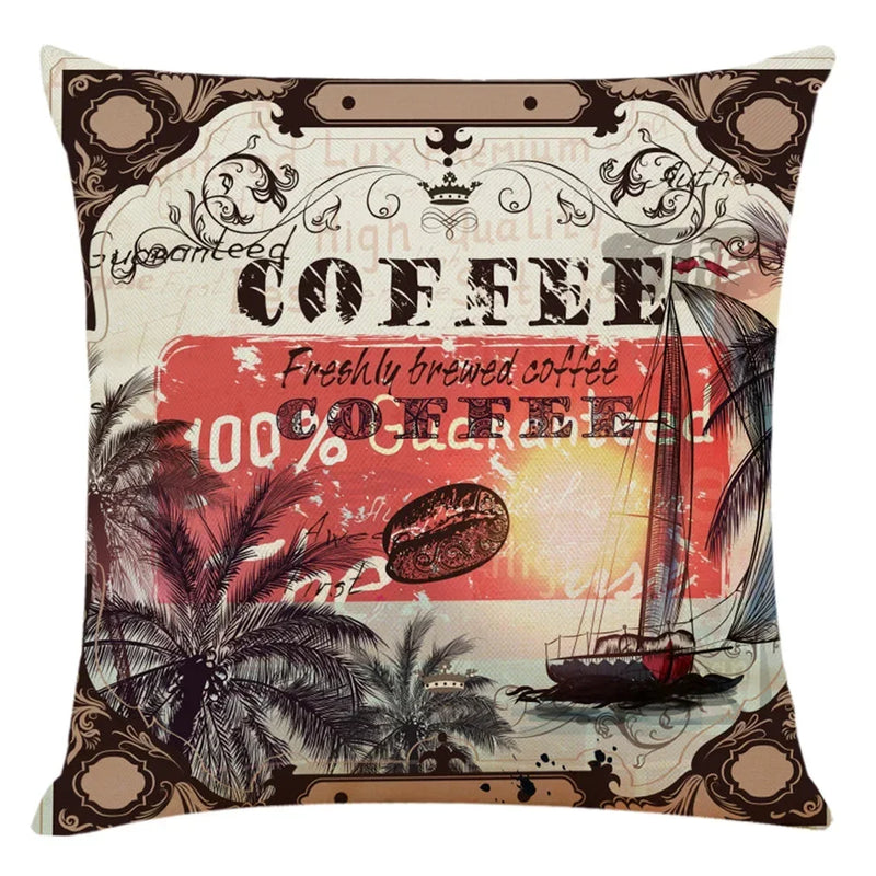 Axyaa Sailing Boat Linen Pillowcase - 45*45cm