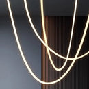 Axyaa Silicone Hose Chandelier: Minimalist 360 Degree LED Lighting for Living Room & Dining Area