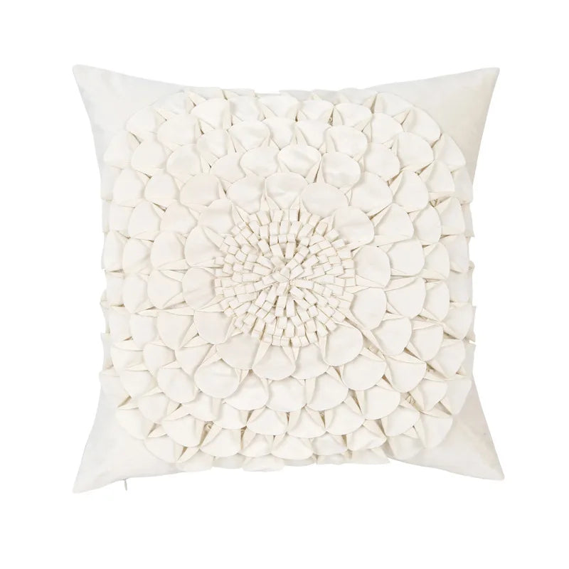 Axyaa 3D Sunflower Velvet Cushion Cover: Handmade Small Daisy Flower Throw Pillow
