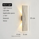 Axyaa Yellow Travertine Stone Japanese Style LED Wall Light for Living Room Bedroom