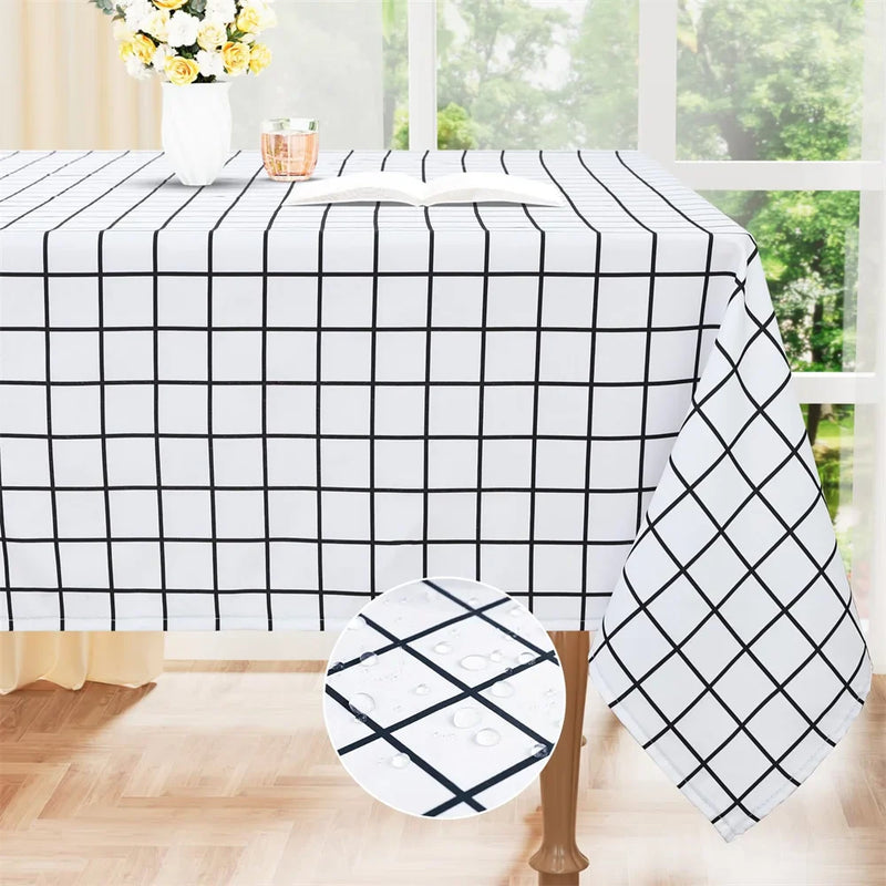 Axyaa Waterproof Tablecloth - Stain Resistant Dining Room & Outdoor Table Cover