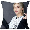 Axyaa Satin Hwang Hyunjin Pillow Cover - Decorative Bedroom Office Pillowcase Square Zipper Case