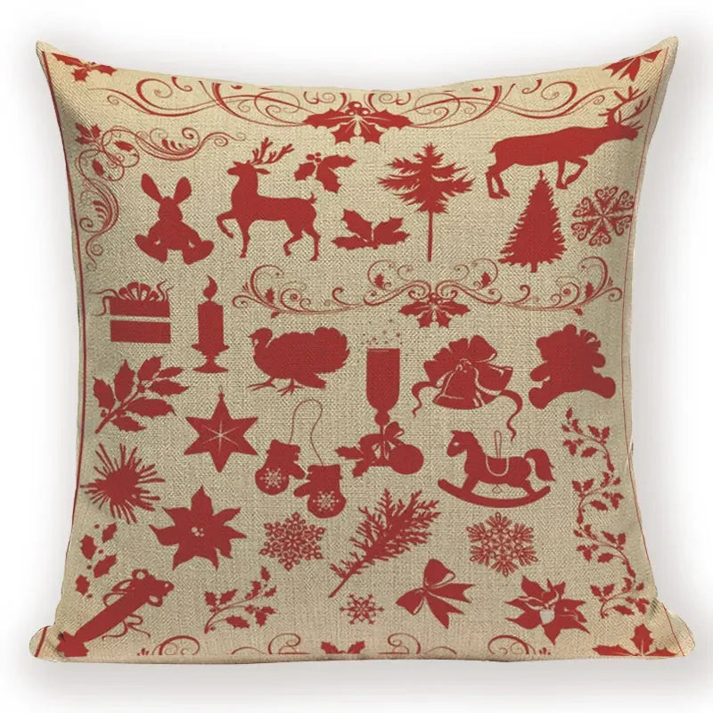 Elk Snowflake Santa Claus Gloves Christmas Pillowcase by Axyaa